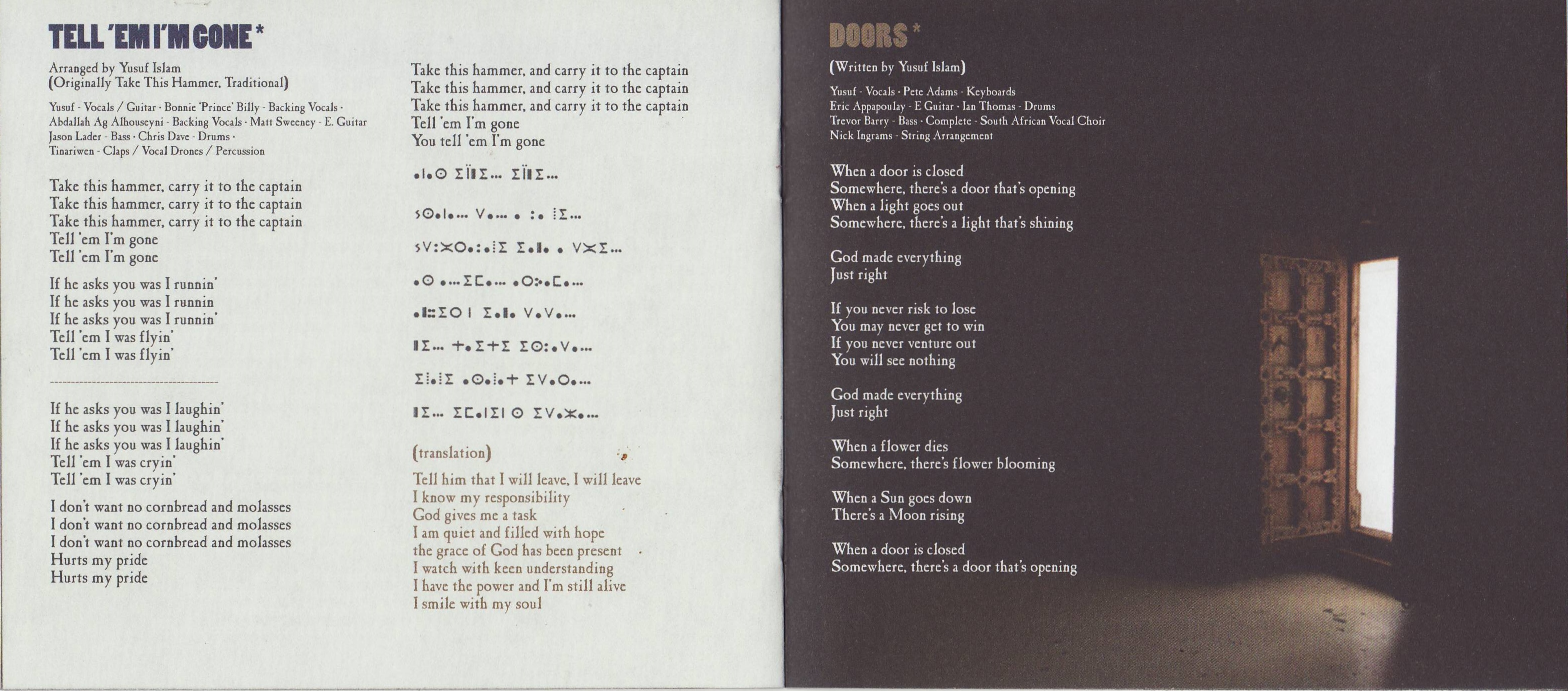 Yusuf Islam  Tell Em Im Gone : Booklet 7